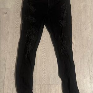 American Eagle Black Distressed Jeans